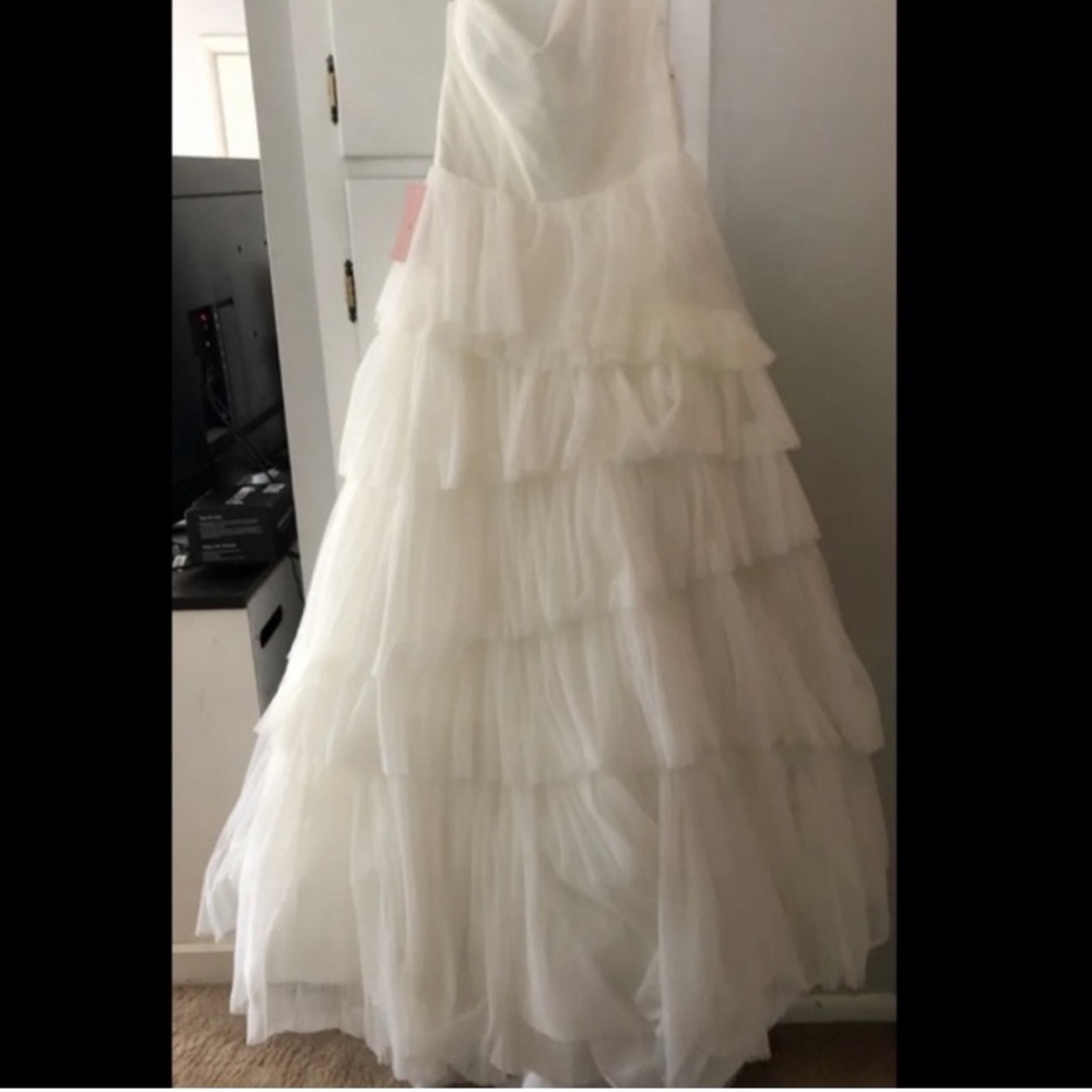 ANTHROPOLOGIE BHLDN Watters Avance Tiered Bridal Wedding Gown Ivory size 14 NWT - Picture 5 of 11